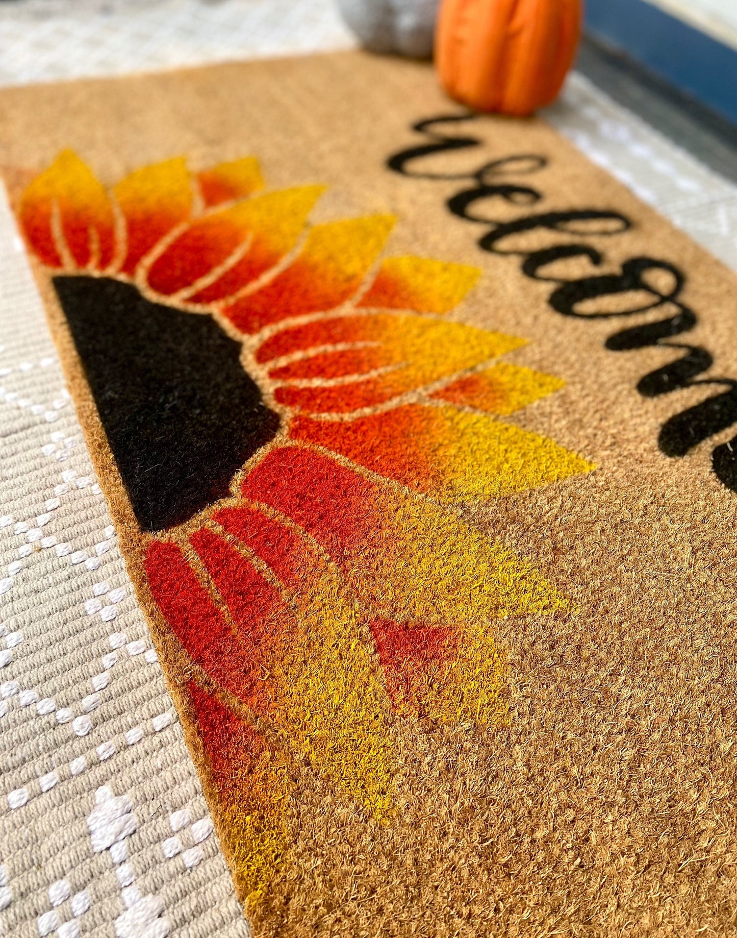 Fall Sunflower Doormat | Fall Front Porch Decor | Flower Doormat | Autumn Doormat | Floral Doormat | Fall Patio Decor