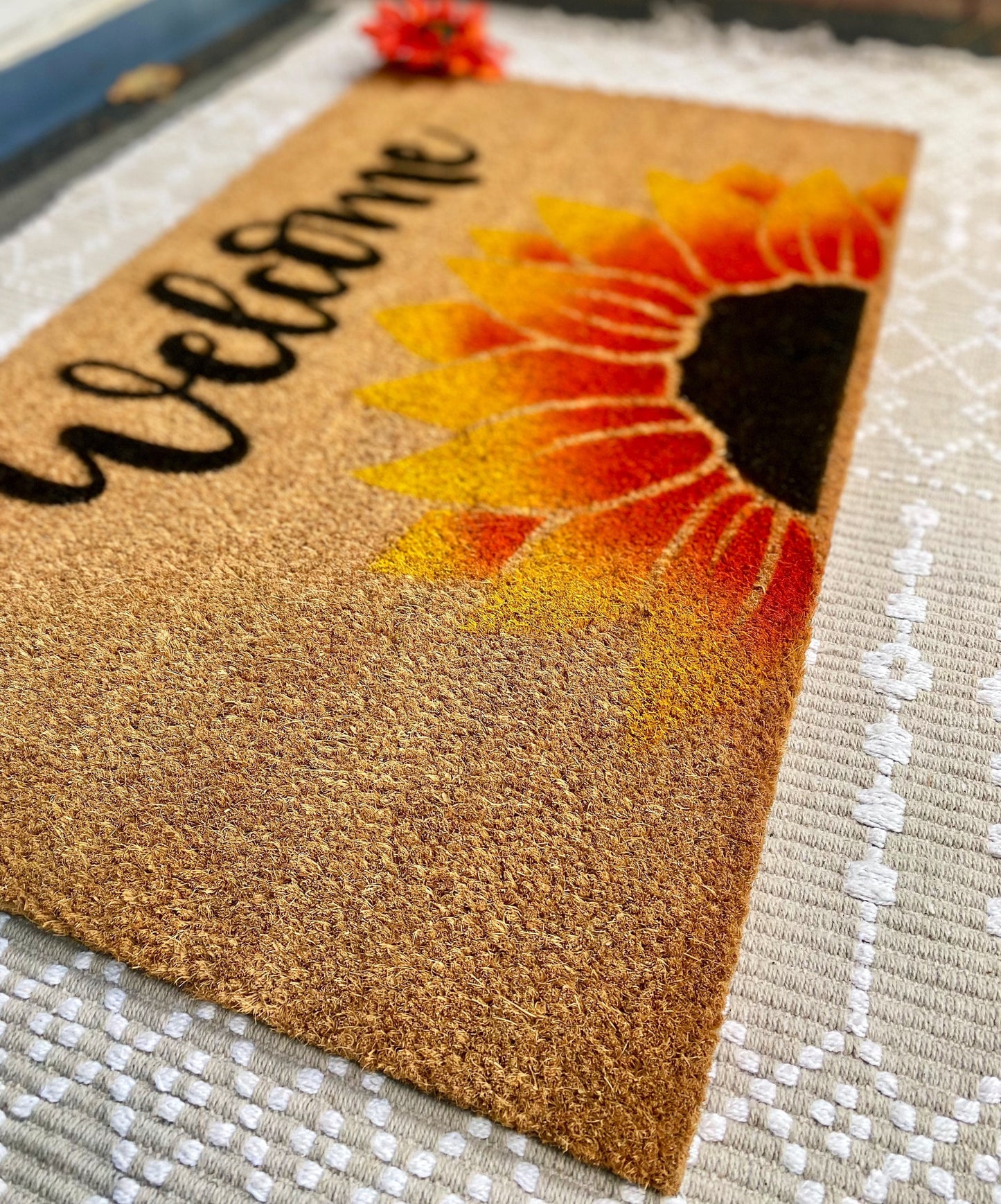 Fall Sunflower Doormat | Fall Front Porch Decor | Flower Doormat | Autumn Doormat | Floral Doormat | Fall Patio Decor