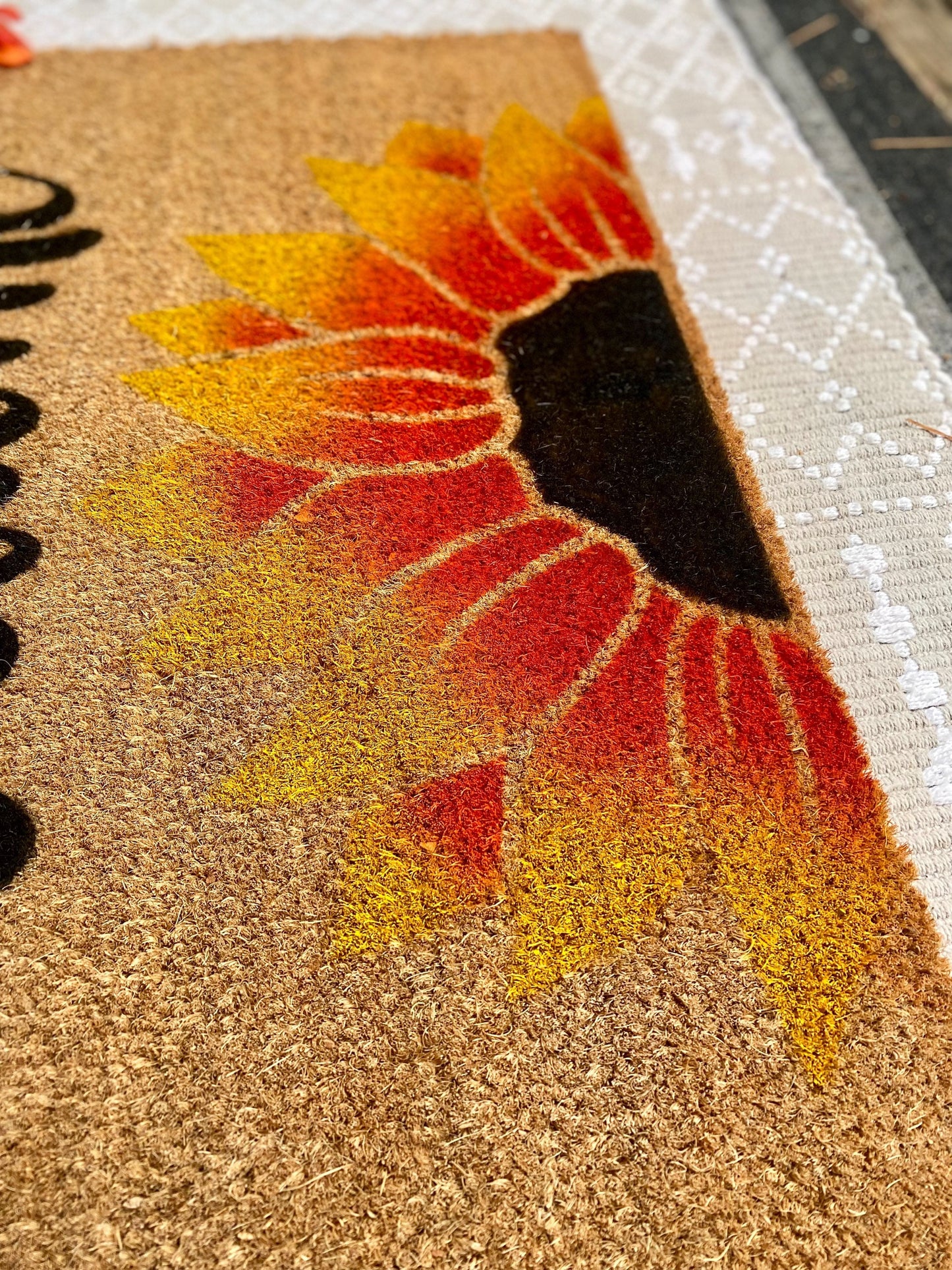 Fall Sunflower Doormat | Fall Front Porch Decor | Flower Doormat | Autumn Doormat | Floral Doormat | Fall Patio Decor