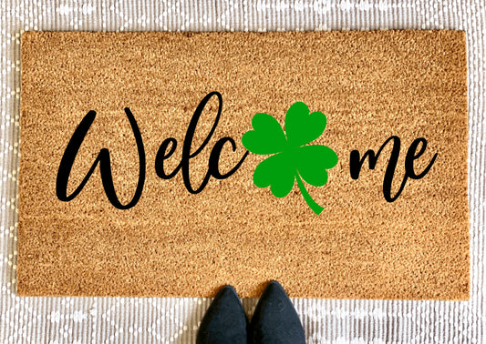 Welcome Clover Doormat