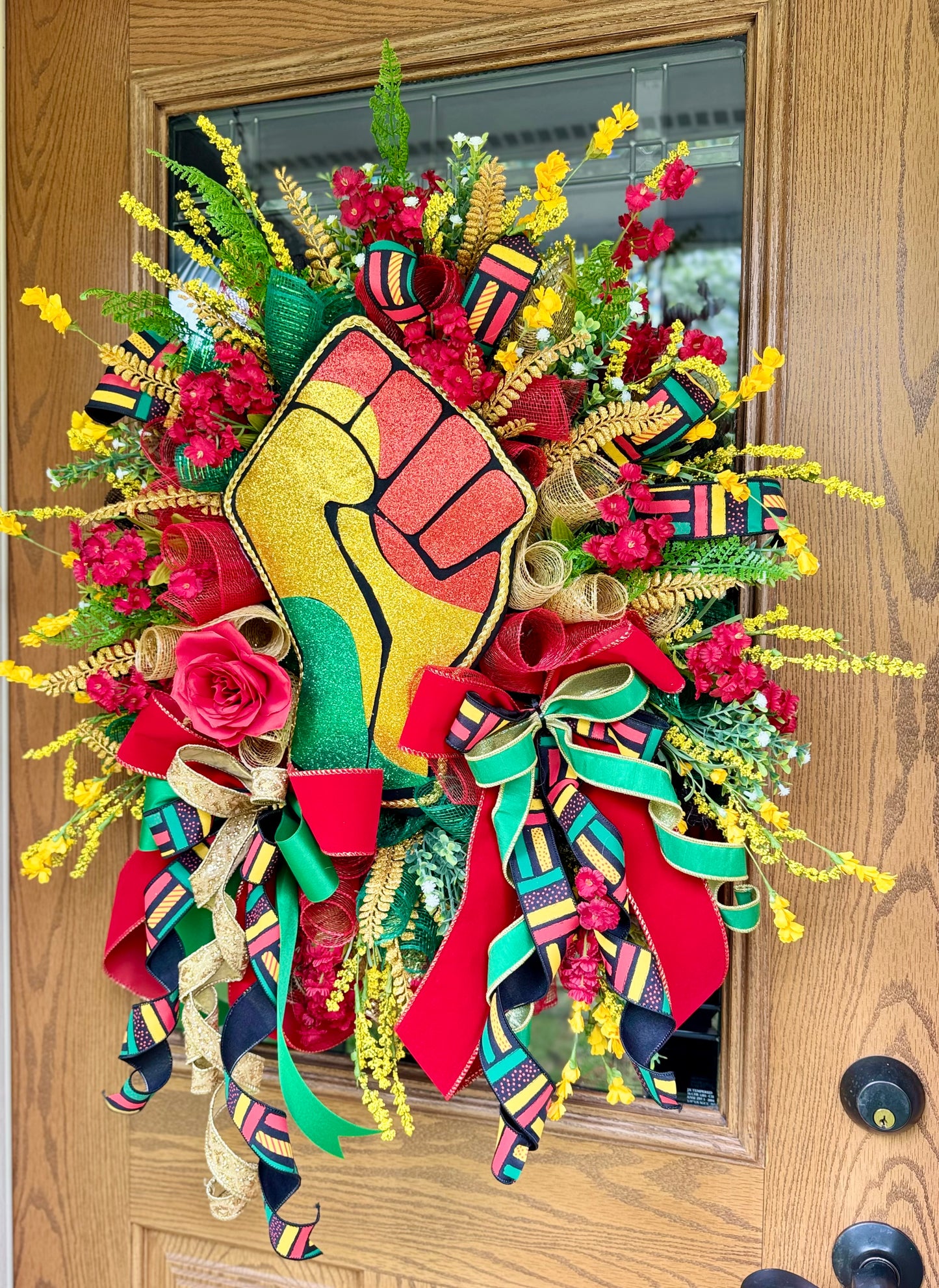Juneteenth Raised Fist Wreath
