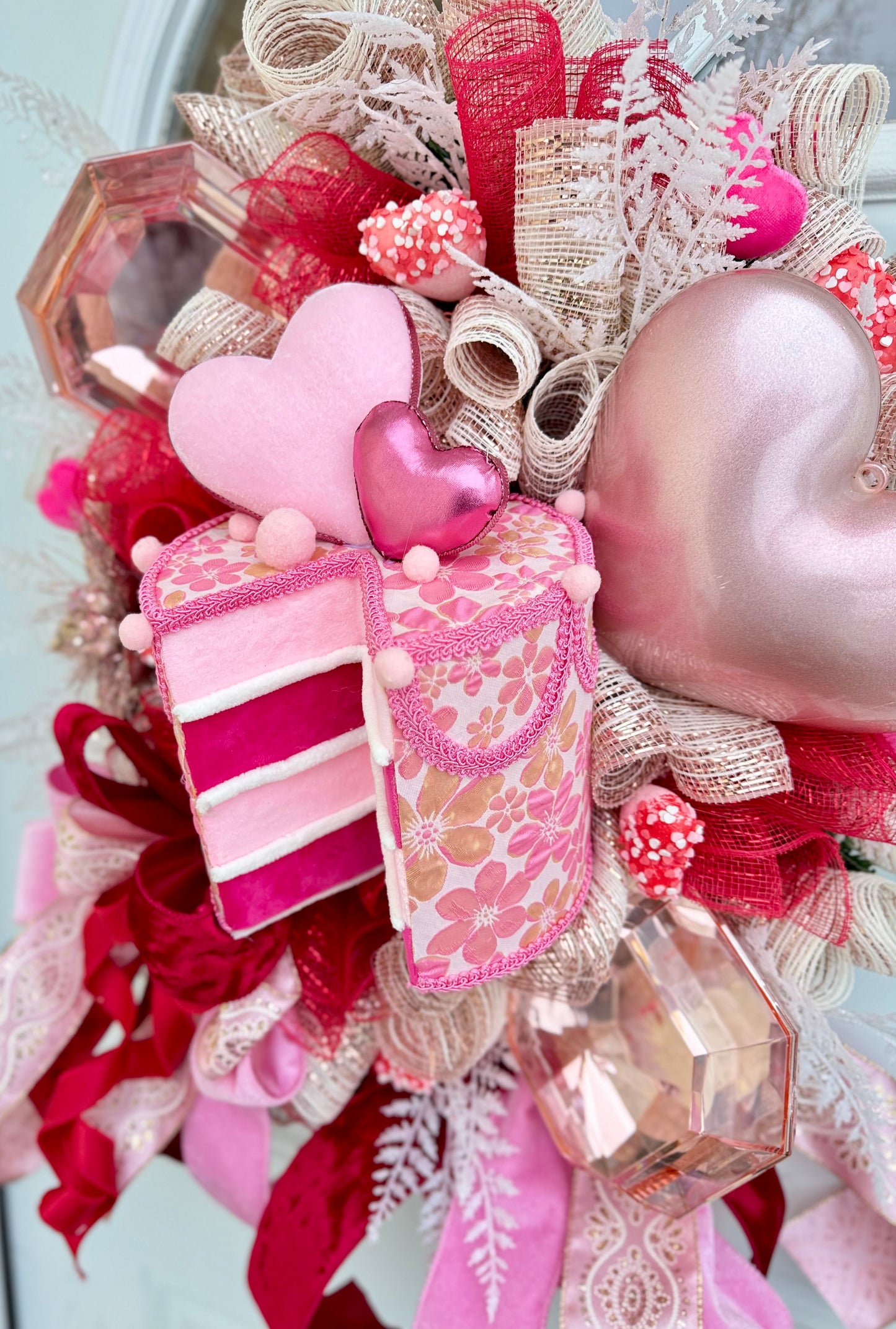 Valentine’s Day Jeweled Wreath | Valentines Day Door Decor