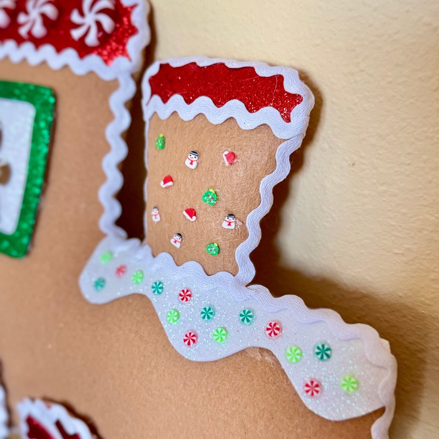 Gingerbread Train Christmas Wreath Attachment