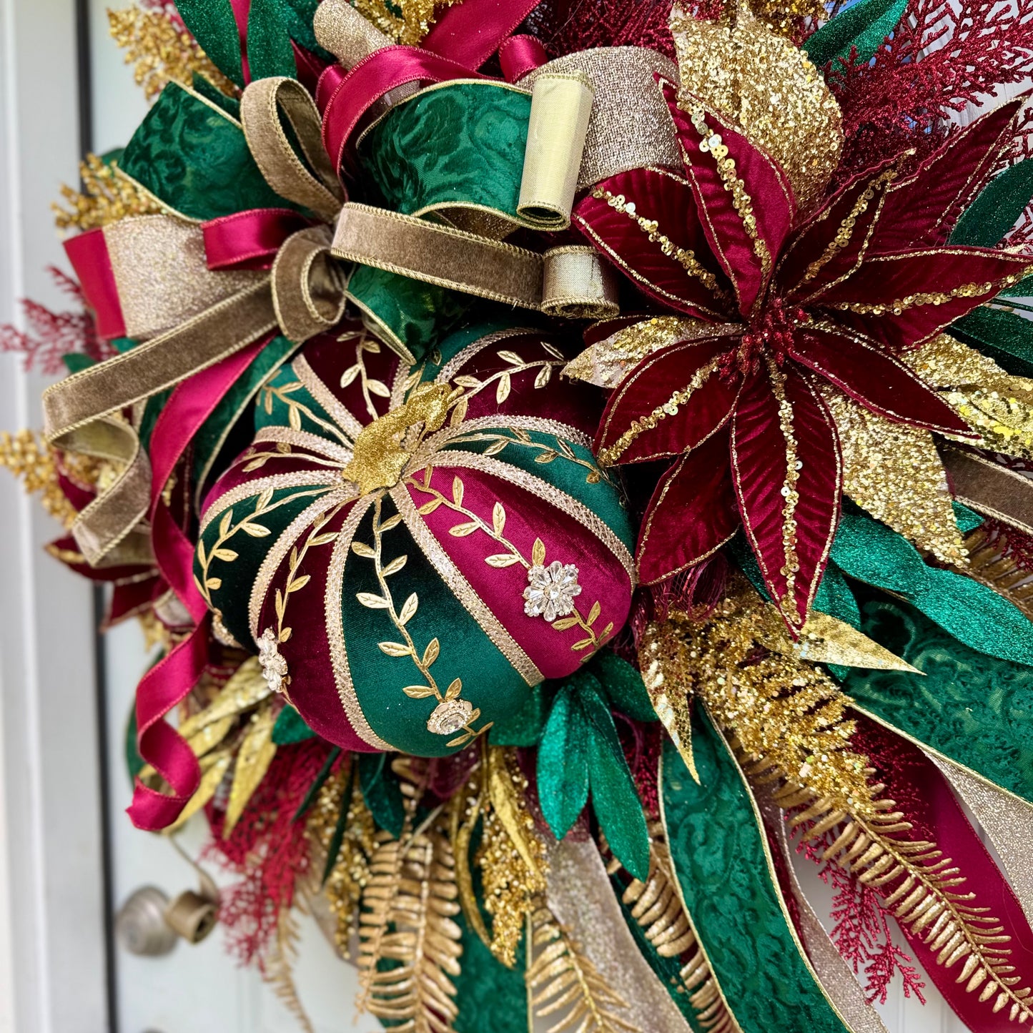Velvet Pumpkin Glam Wreath For Fall Front Door | Autumn Porch Decor