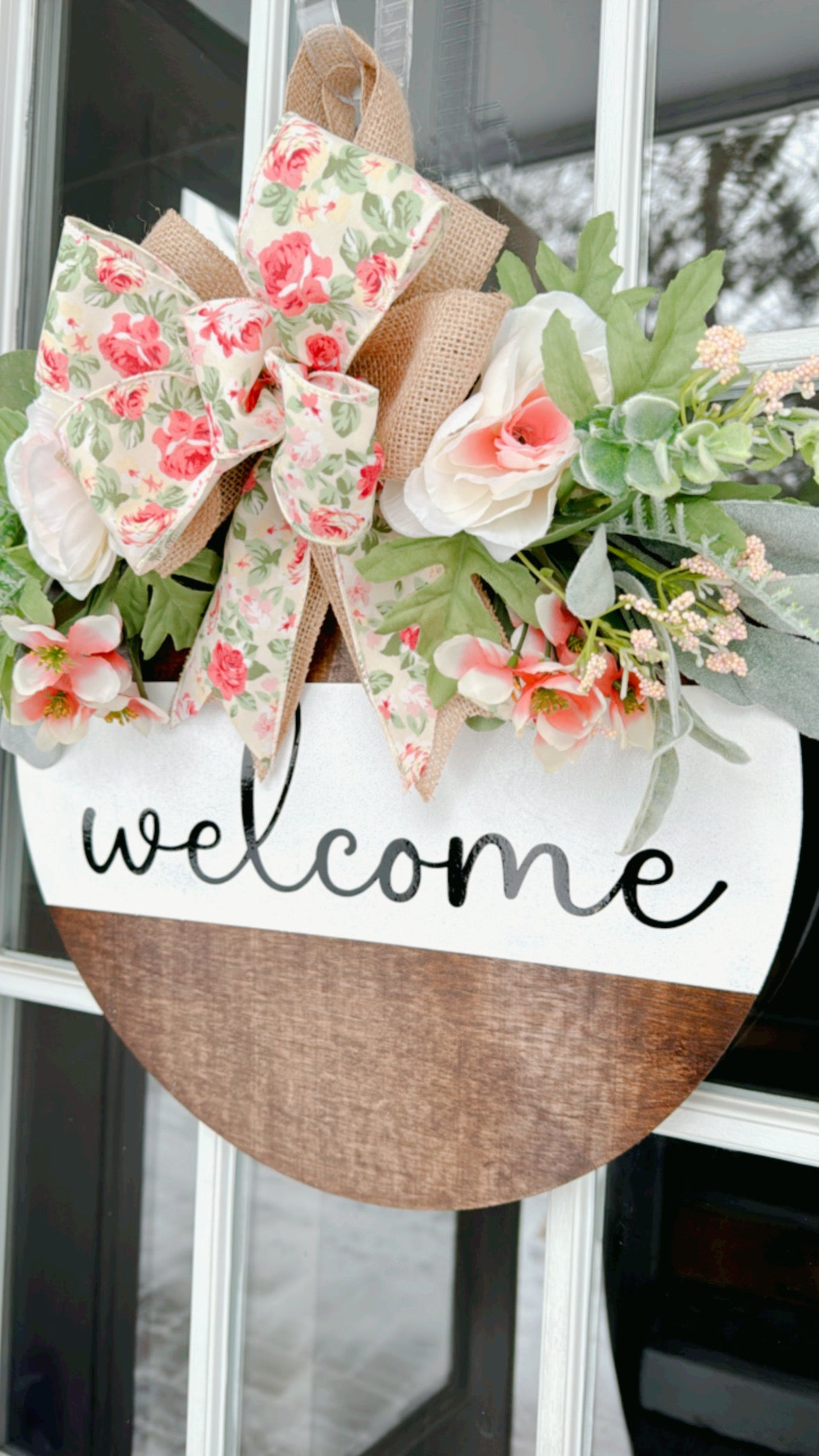 Welcome Floral Door Hanger