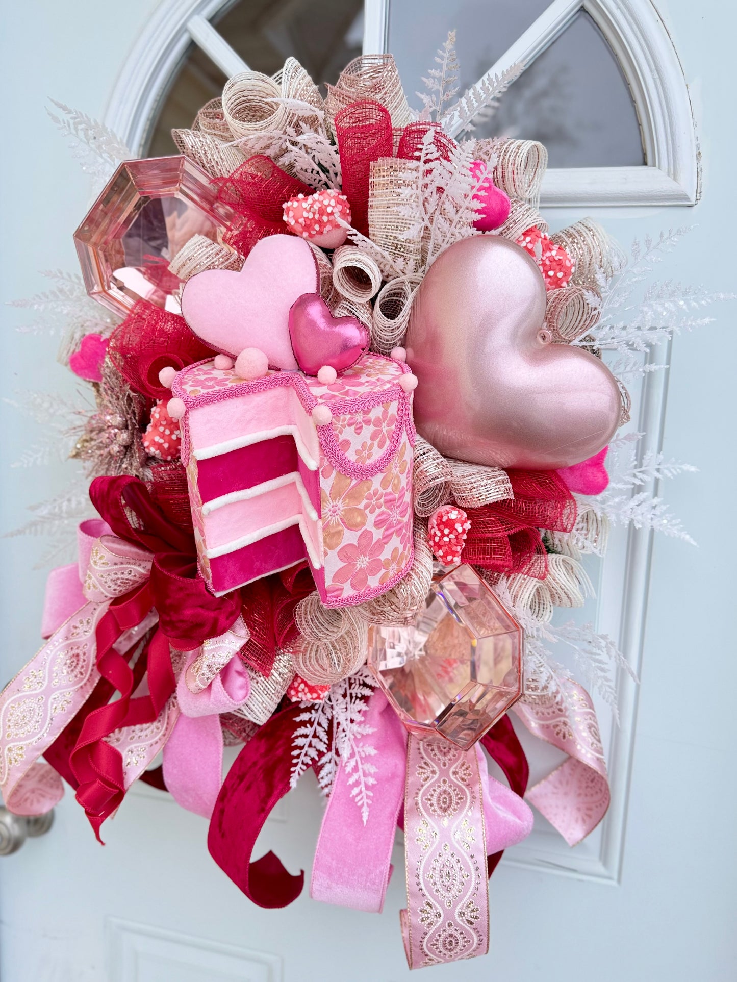 Valentine’s Day Jeweled Wreath | Valentines Day Door Decor