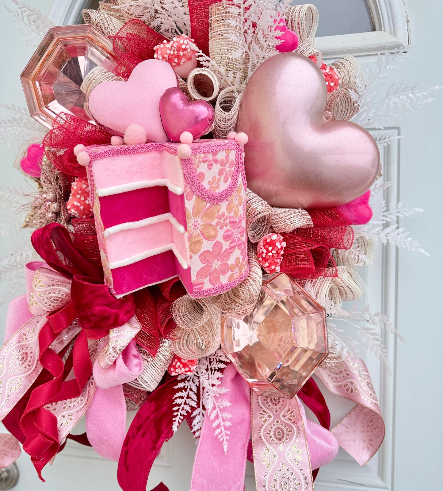 Valentine’s Day Jeweled Wreath | Valentines Day Door Decor