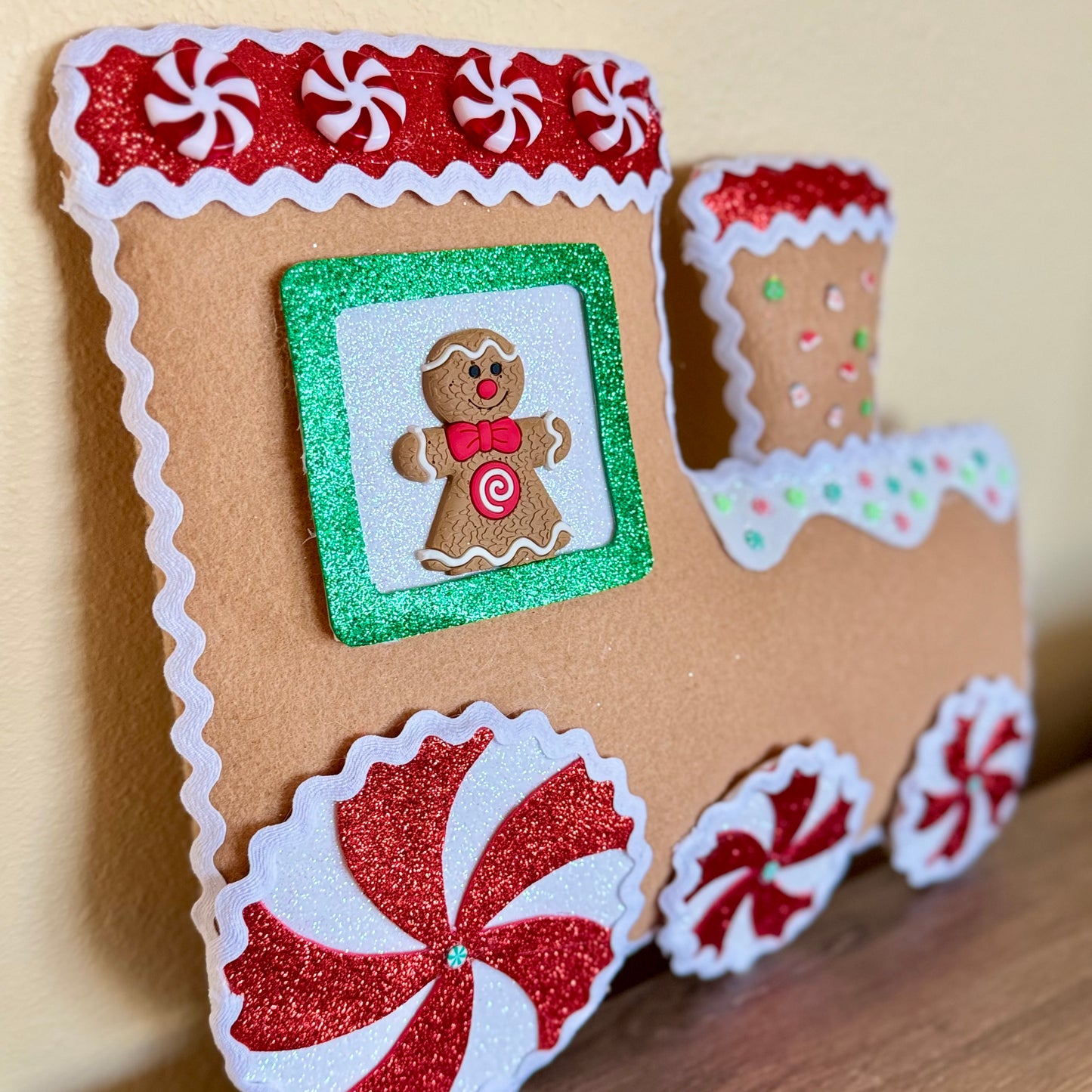 Gingerbread Train Christmas Wreath Attachment