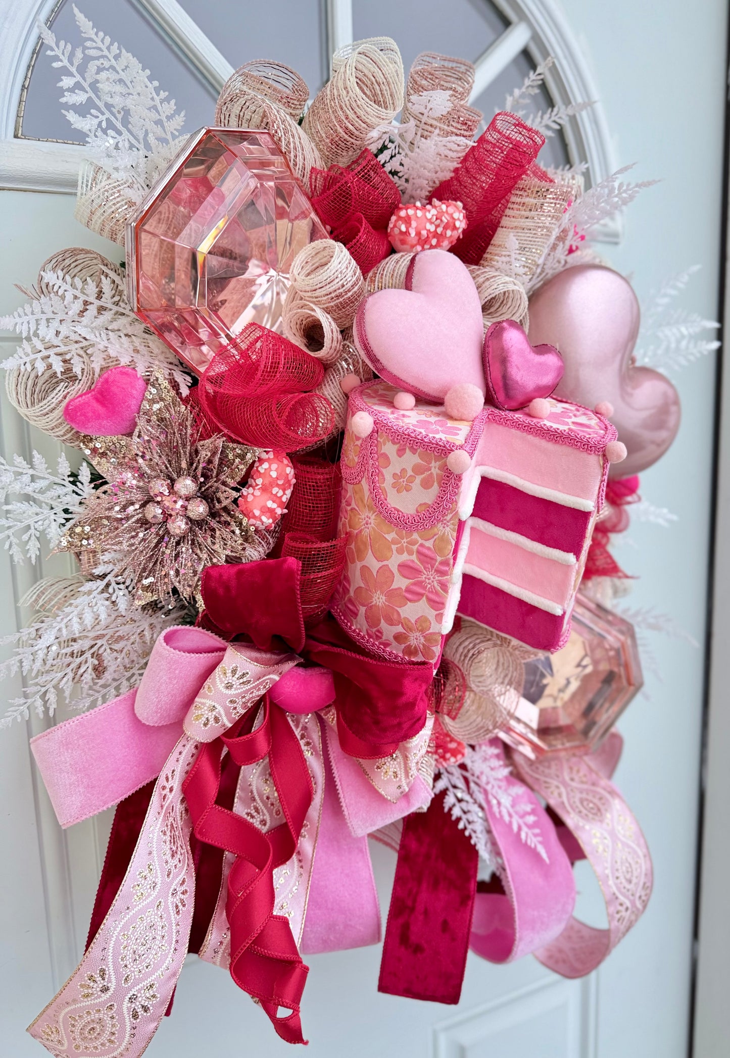 Valentine’s Day Jeweled Wreath | Valentines Day Door Decor