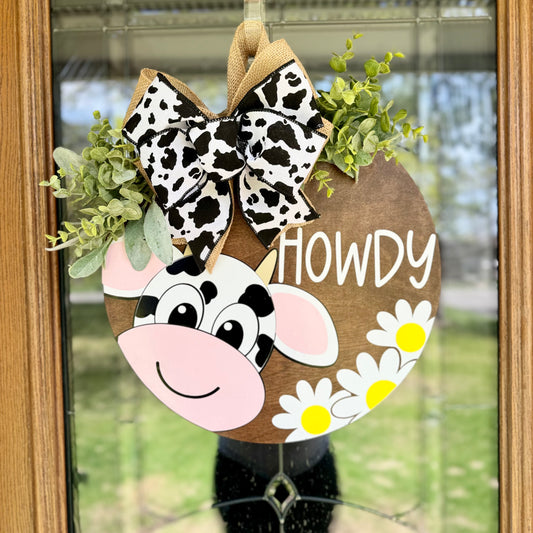 Cow Howdy Door Hanger