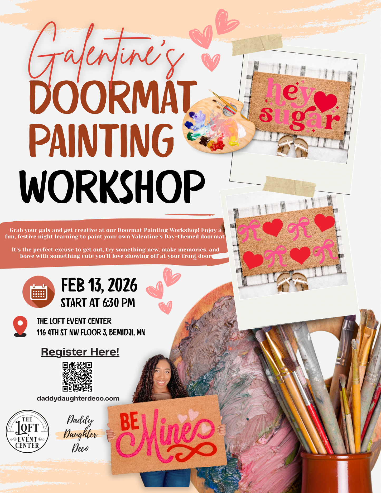 Galentine's Doormat Painting Workshop