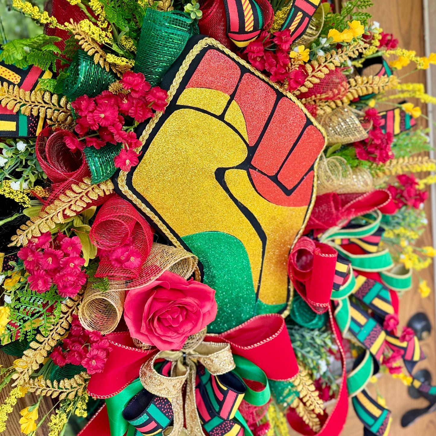 Juneteenth Raised Fist Wreath
