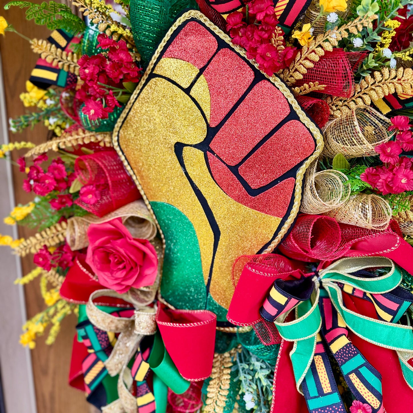 Juneteenth Raised Fist Wreath