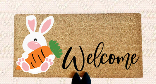 Easter Bunny Welcome - Double Door Doormat