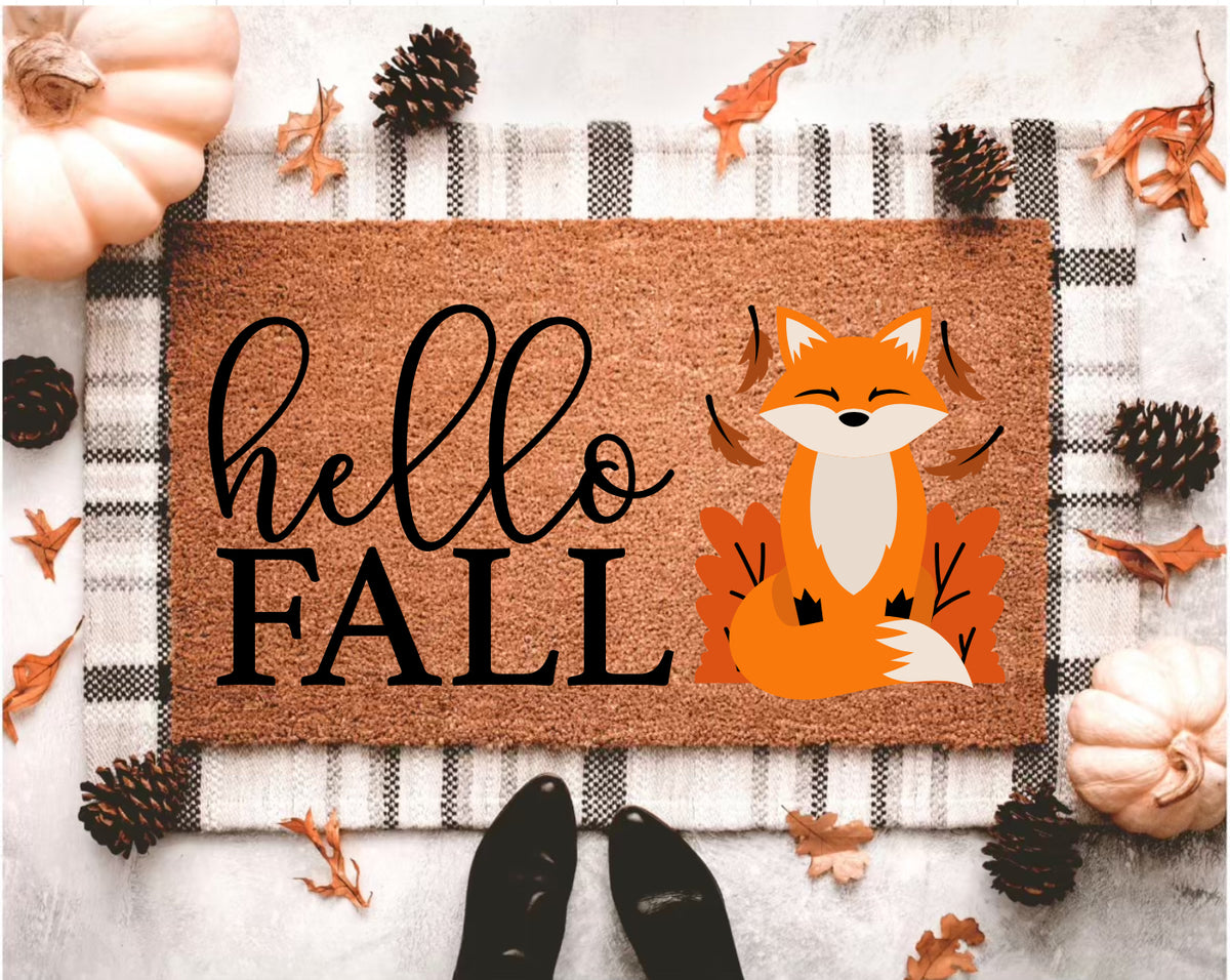 Hello Fall Fox Doormat