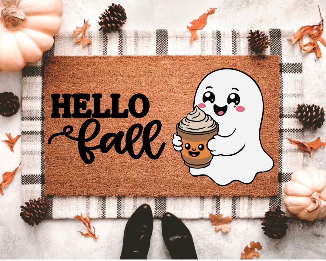 Hello Fall Ghost Doormat