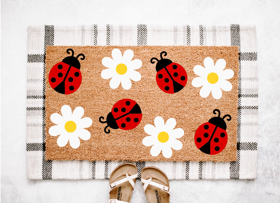 Ladybug Daisy Doormat