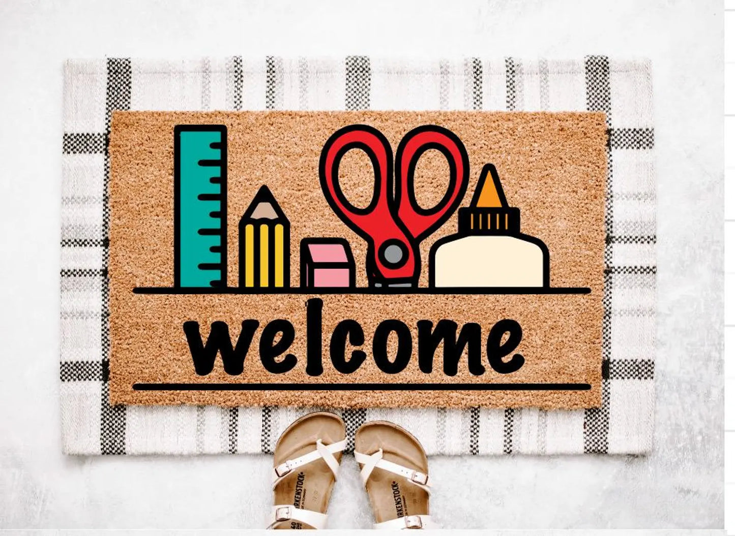 Pencil Welcome Classroom Doormat