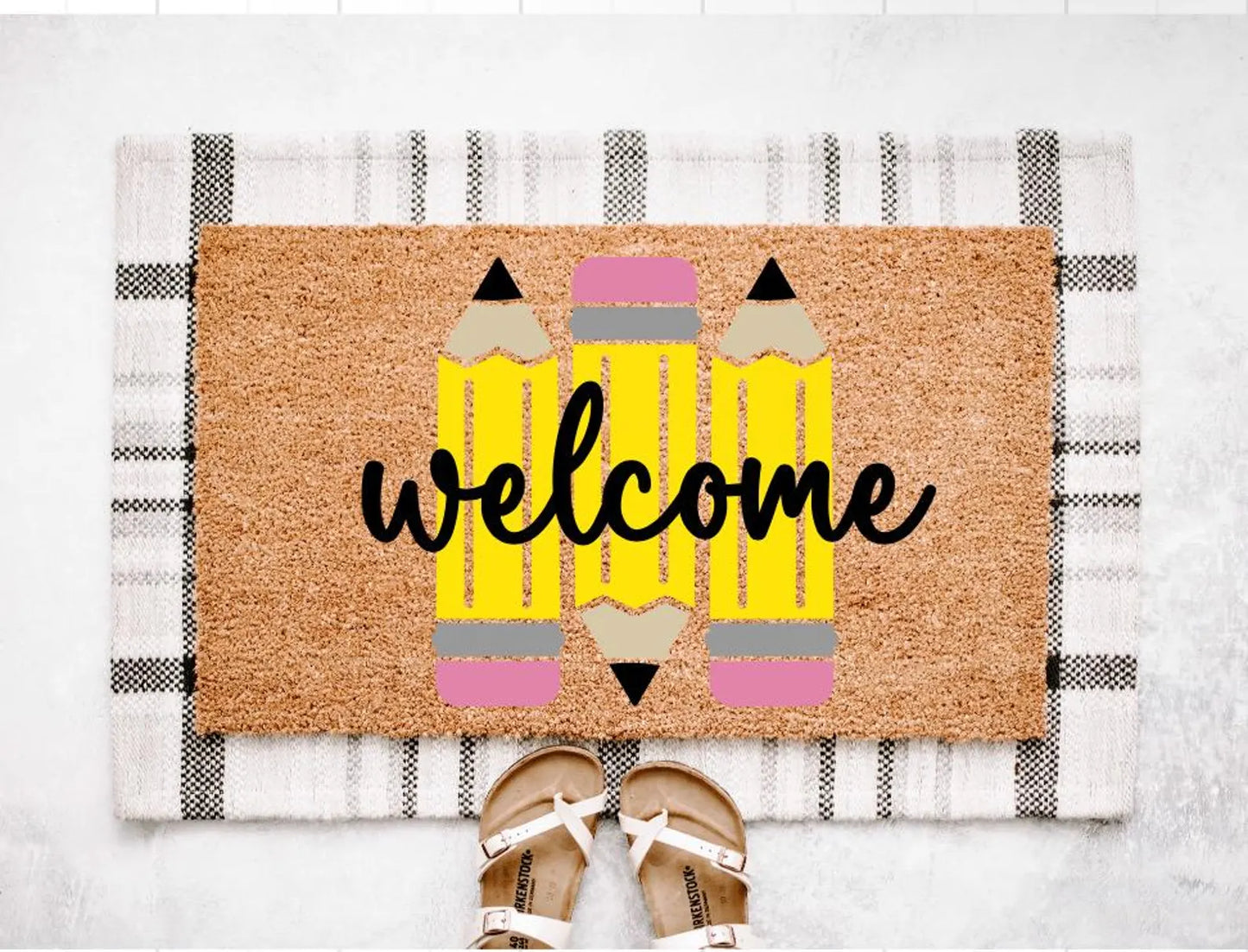 Welcome Apple Classroom Doormat
