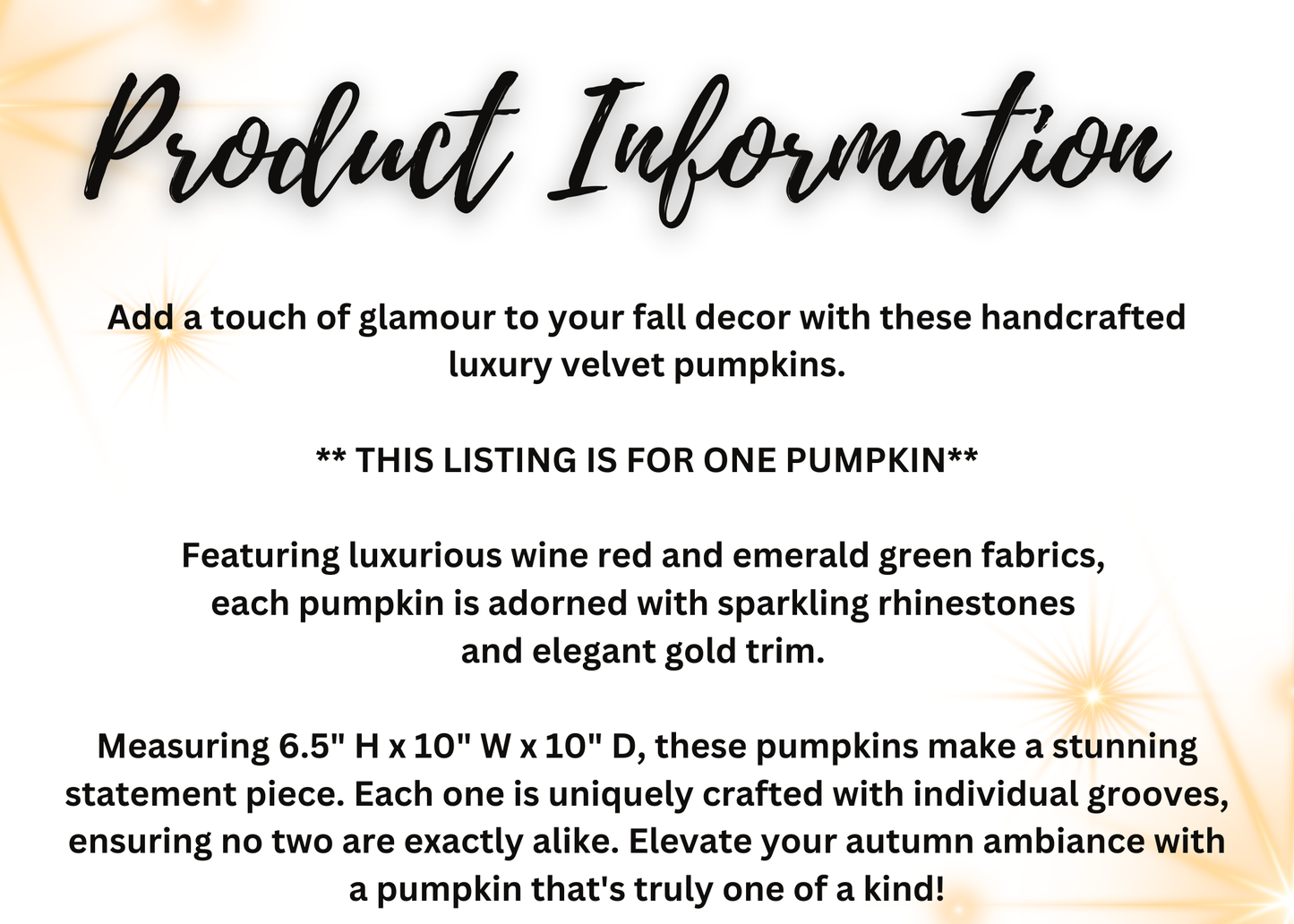 *PREORDER* Luxury Velvet Fabric Pumpkins