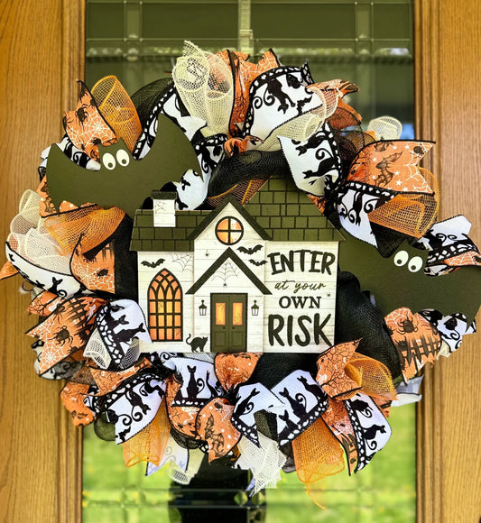 Halloween Wreath -Enter At Your Own Risk