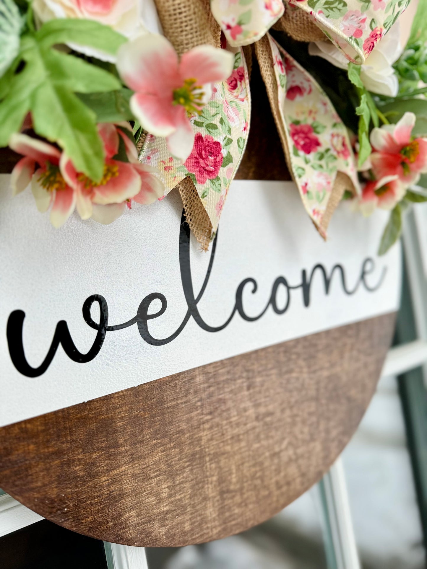 Welcome Floral Door Hanger