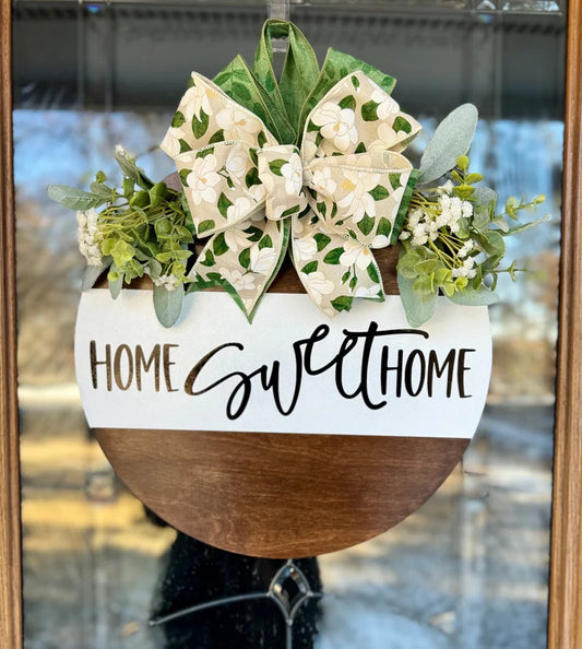 Floral Home Sweet Home Door Hanger
