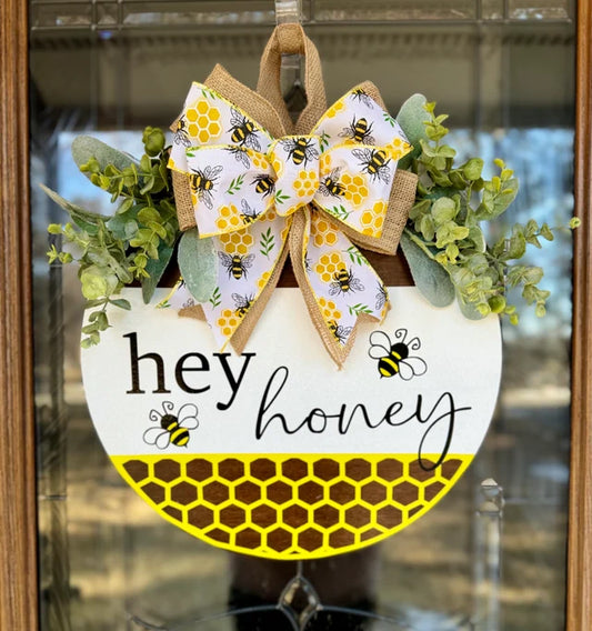 Hey Honey Bee Door Hanger