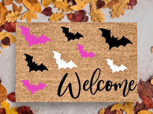 Welcome Bat Pattern Doormat