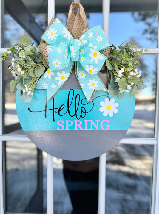 Hello Spring Daisy Door Hanger