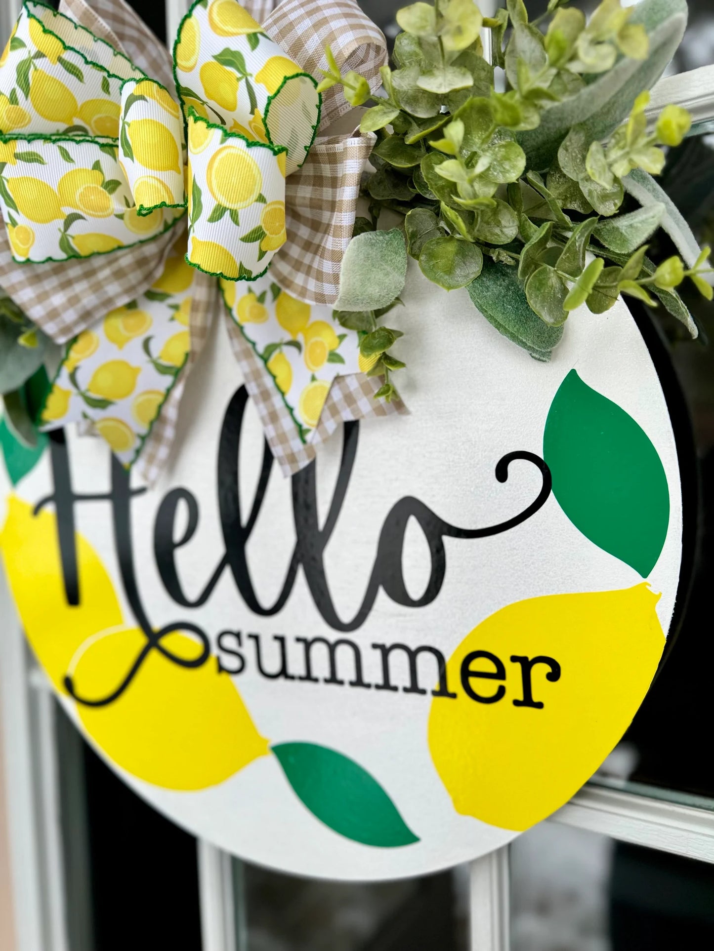 Hello Summer Lemon Door Hanger