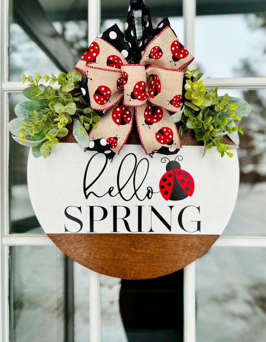 Hello Spring Ladybug Door Hanger