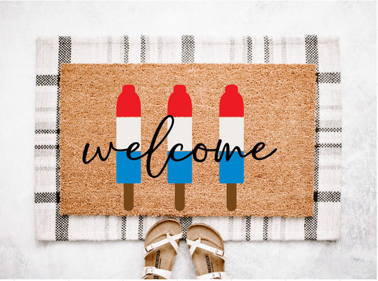 Welcome Popsicle Of July Popsicle Doormat
