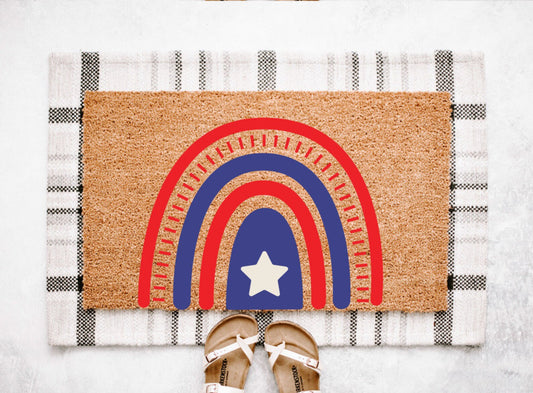 Patriotic Rainbow Doormat