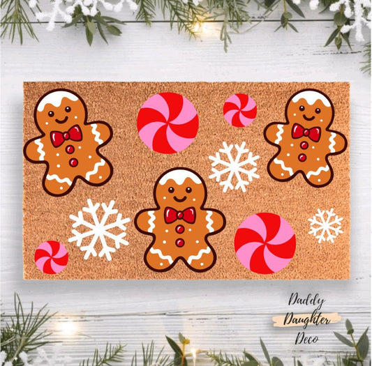 Gingerbread Christmas Doormat | Gingerbread Decor | Christmas Porch Decor