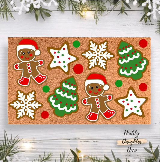 Christmas Cookies Doormat | Gingerbread Doormat | Christmas Porch Decor