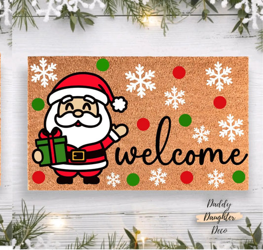 Santa Welcome Doormat | Christmas Doormat | Christmas Porch Decor
