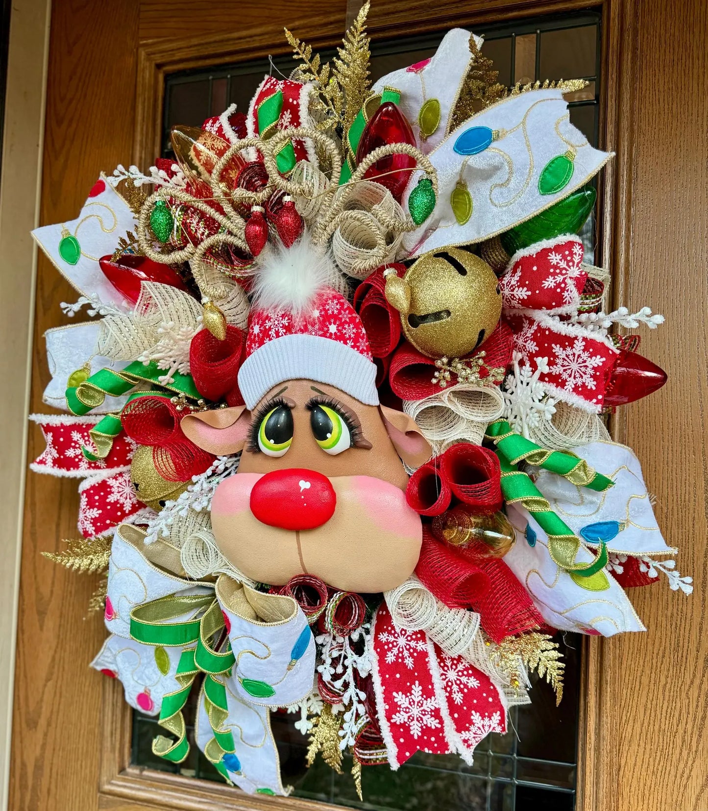 Reindeer Christmas Wreath | Christmas Front Door Decor