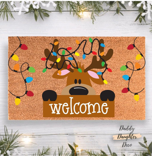 Reindeer Christmas Doormat | Christmas Porch Decor