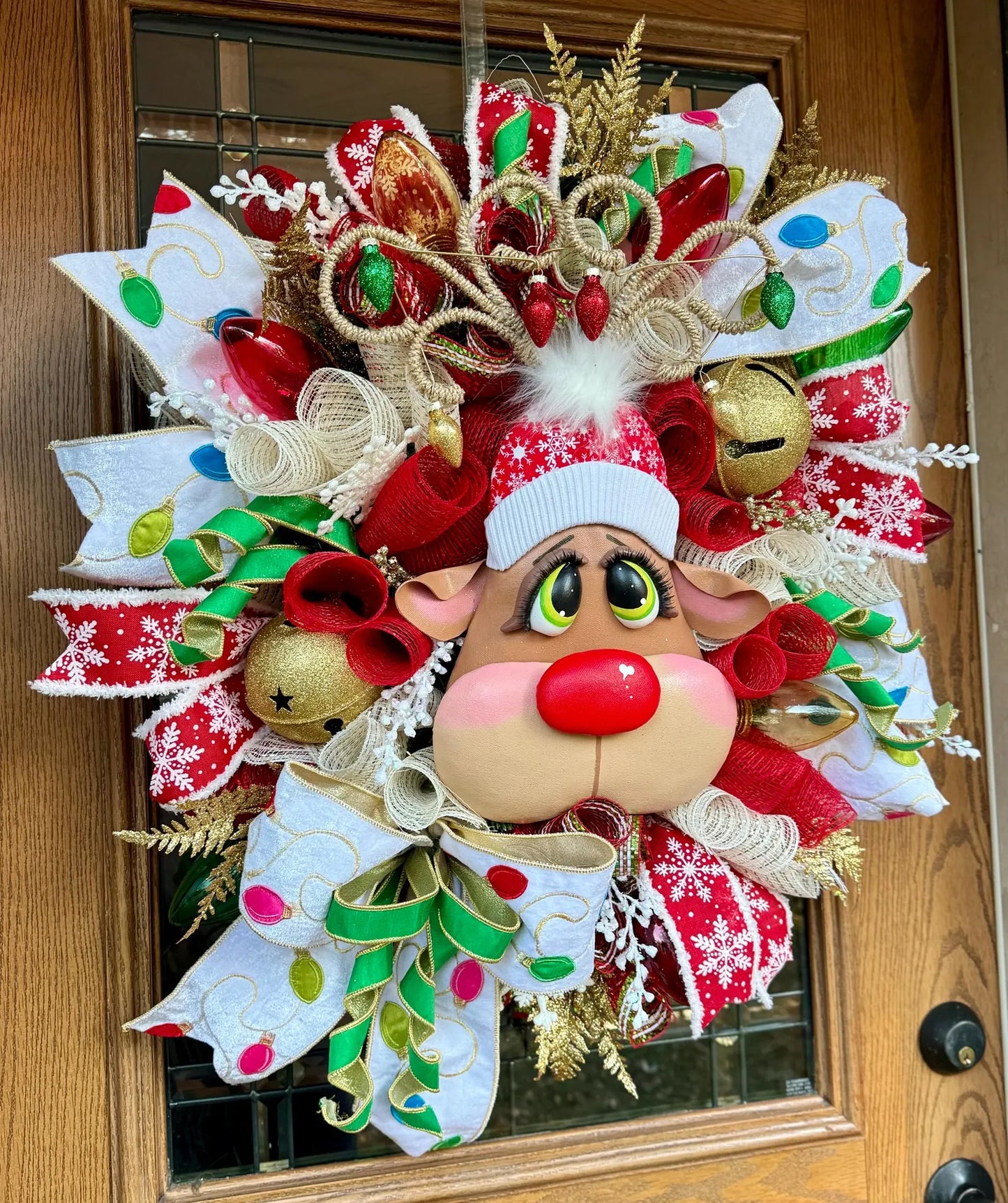 Reindeer Christmas Wreath | Christmas Front Door Decor