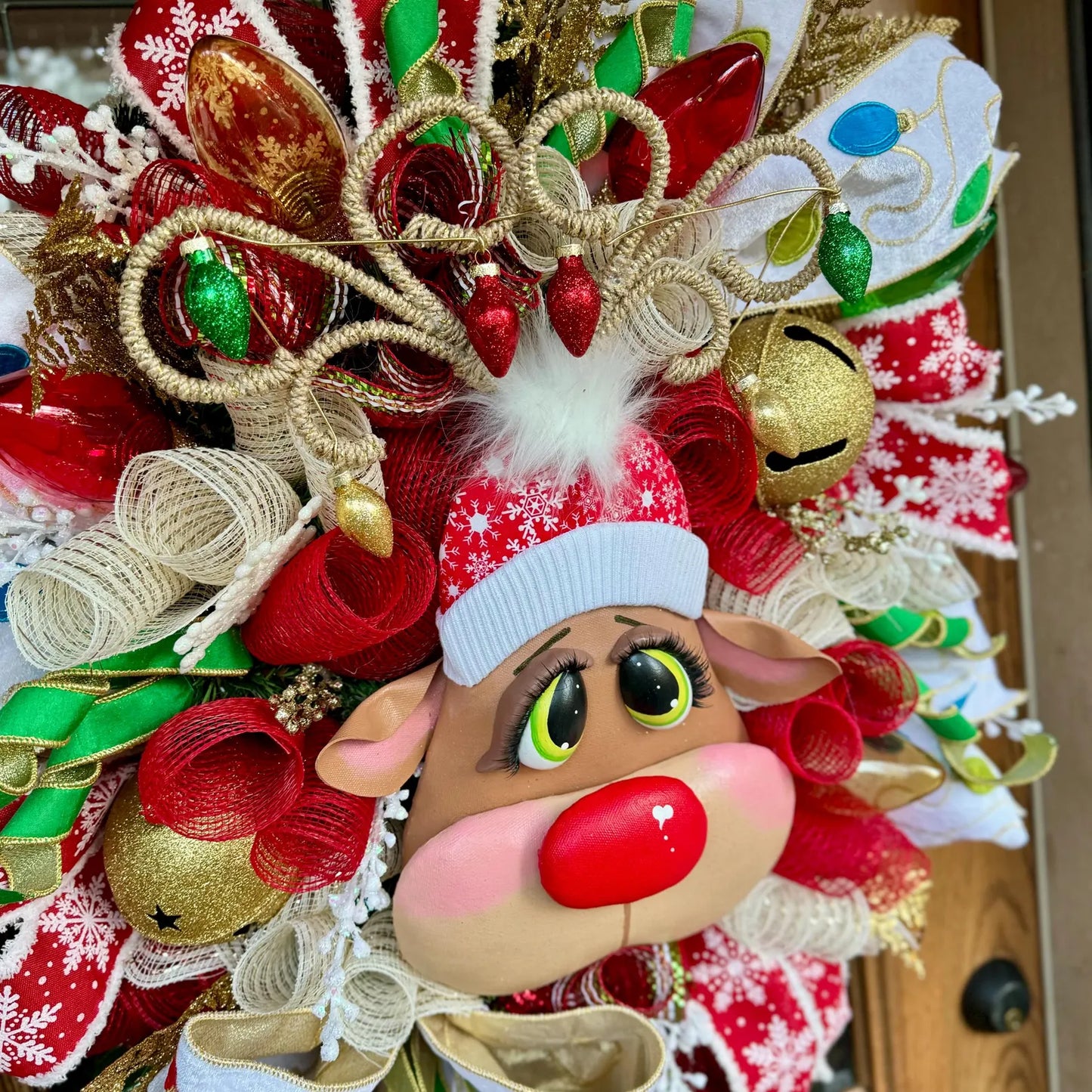Reindeer Christmas Wreath | Christmas Front Door Decor