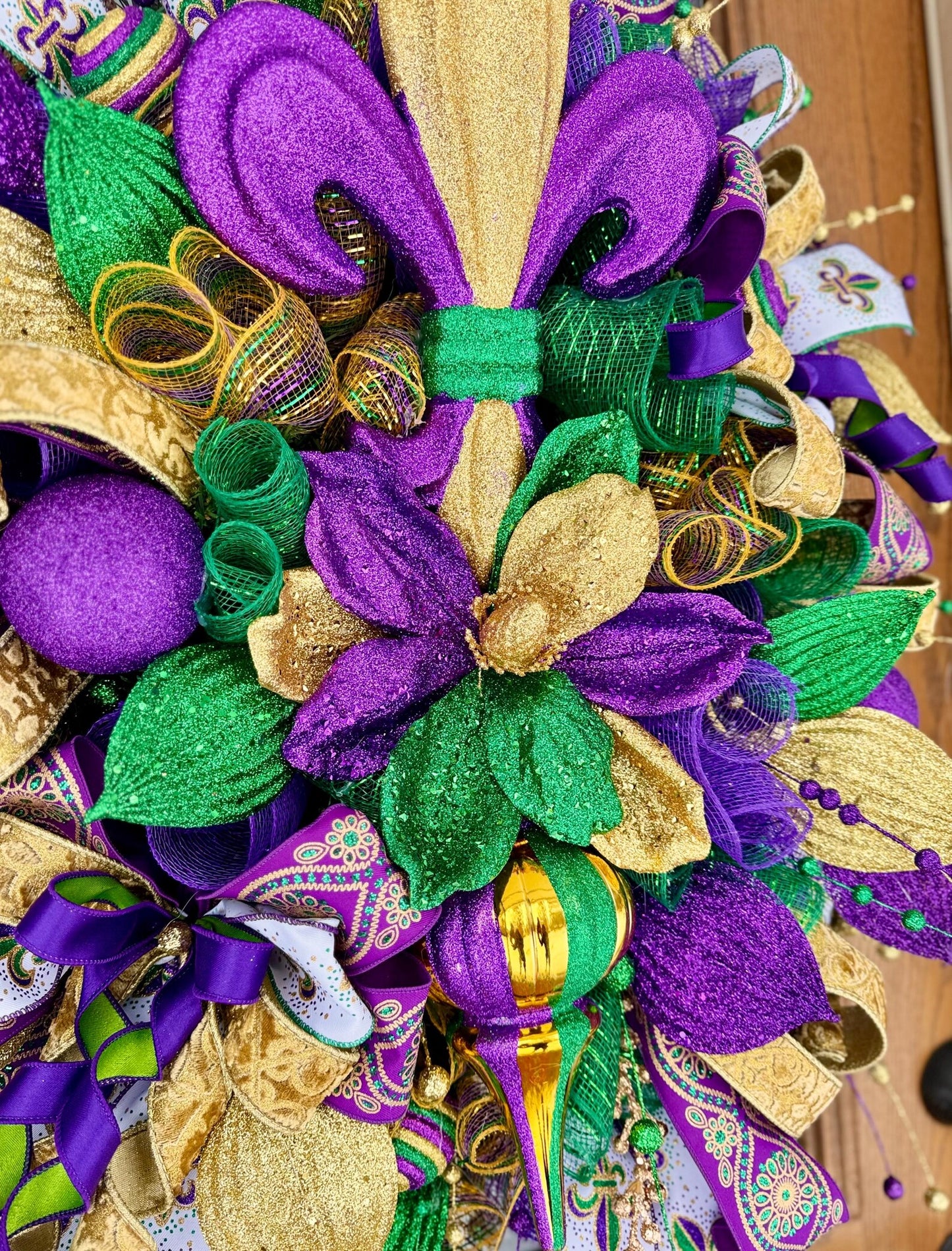 Mardi Gras Wreath For Front Door | Fleur De Lis Wreath | Mardi Gras Door Decor | Mardi Gras Decoration