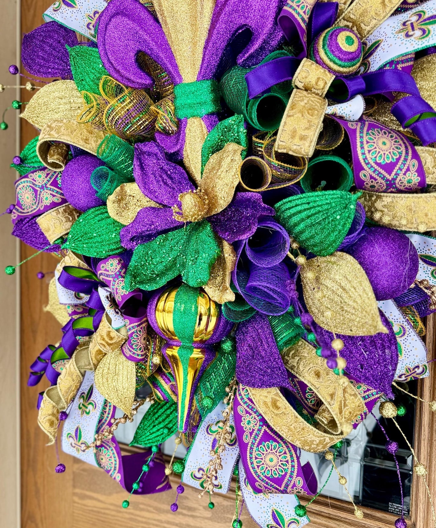 Mardi Gras Wreath For Front Door | Fleur De Lis Wreath | Mardi Gras Door Decor | Mardi Gras Decoration