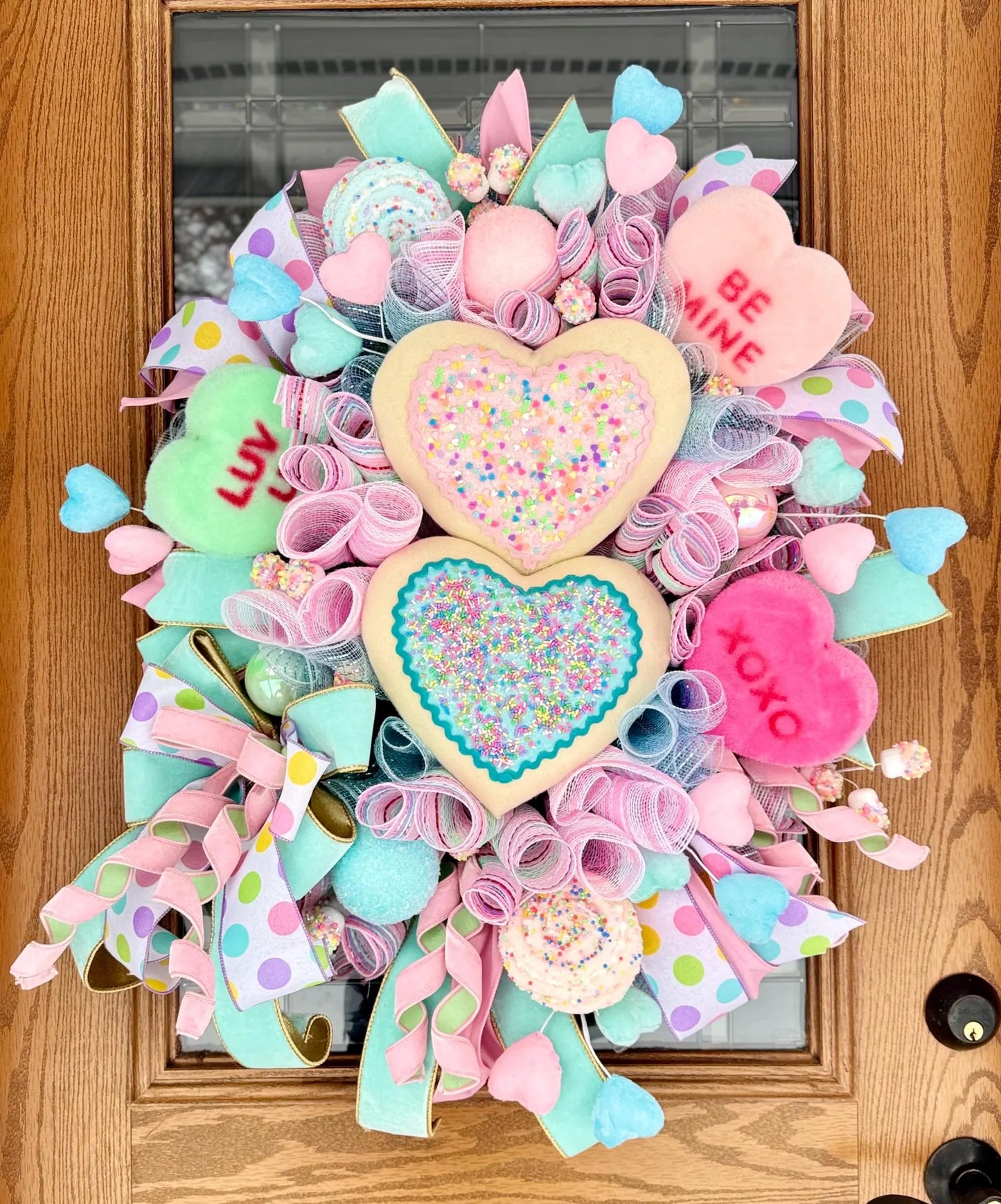 Heart Sugar Cookies Wreath | Valentine’s Day Wreath | Valentines Day Door Decor