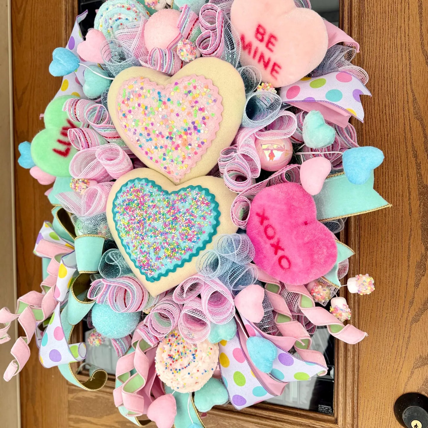 Heart Sugar Cookies Wreath | Valentine’s Day Wreath | Valentines Day Door Decor