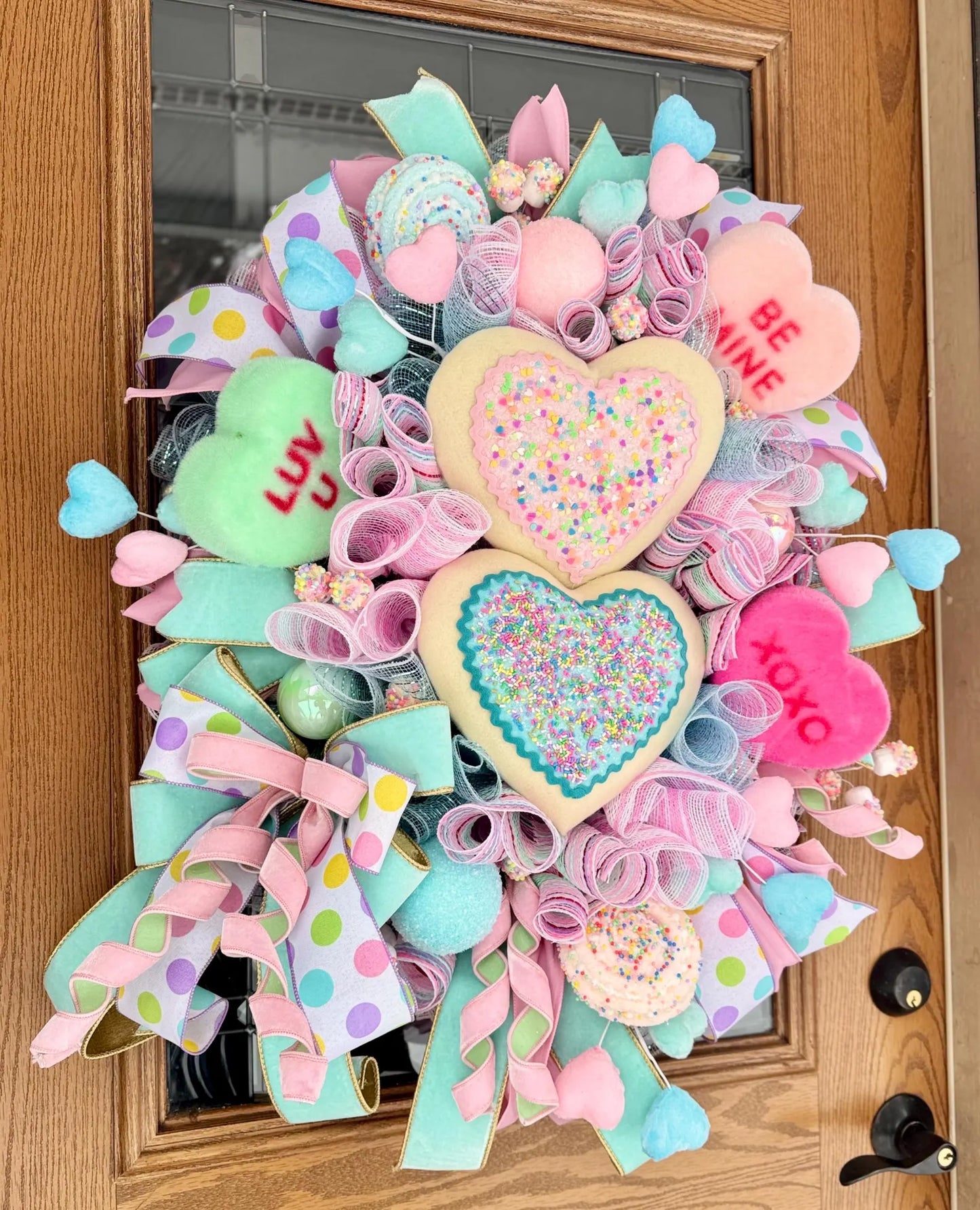 Heart Sugar Cookies Wreath | Valentine’s Day Wreath | Valentines Day Door Decor