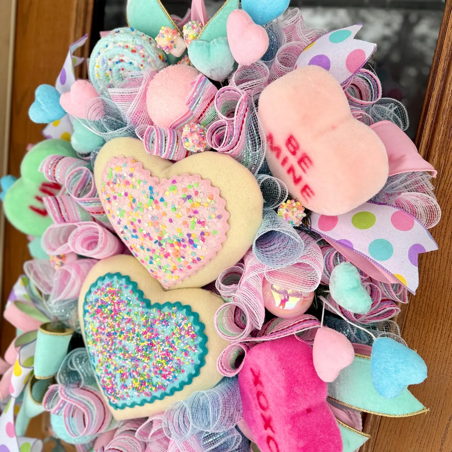 Heart Sugar Cookies Wreath | Valentine’s Day Wreath | Valentines Day Door Decor