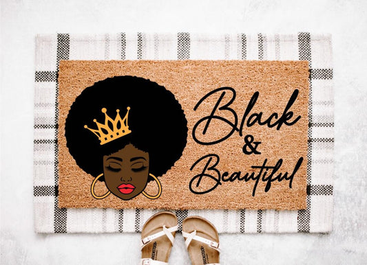 Black Is Beautiful Woman Doormat