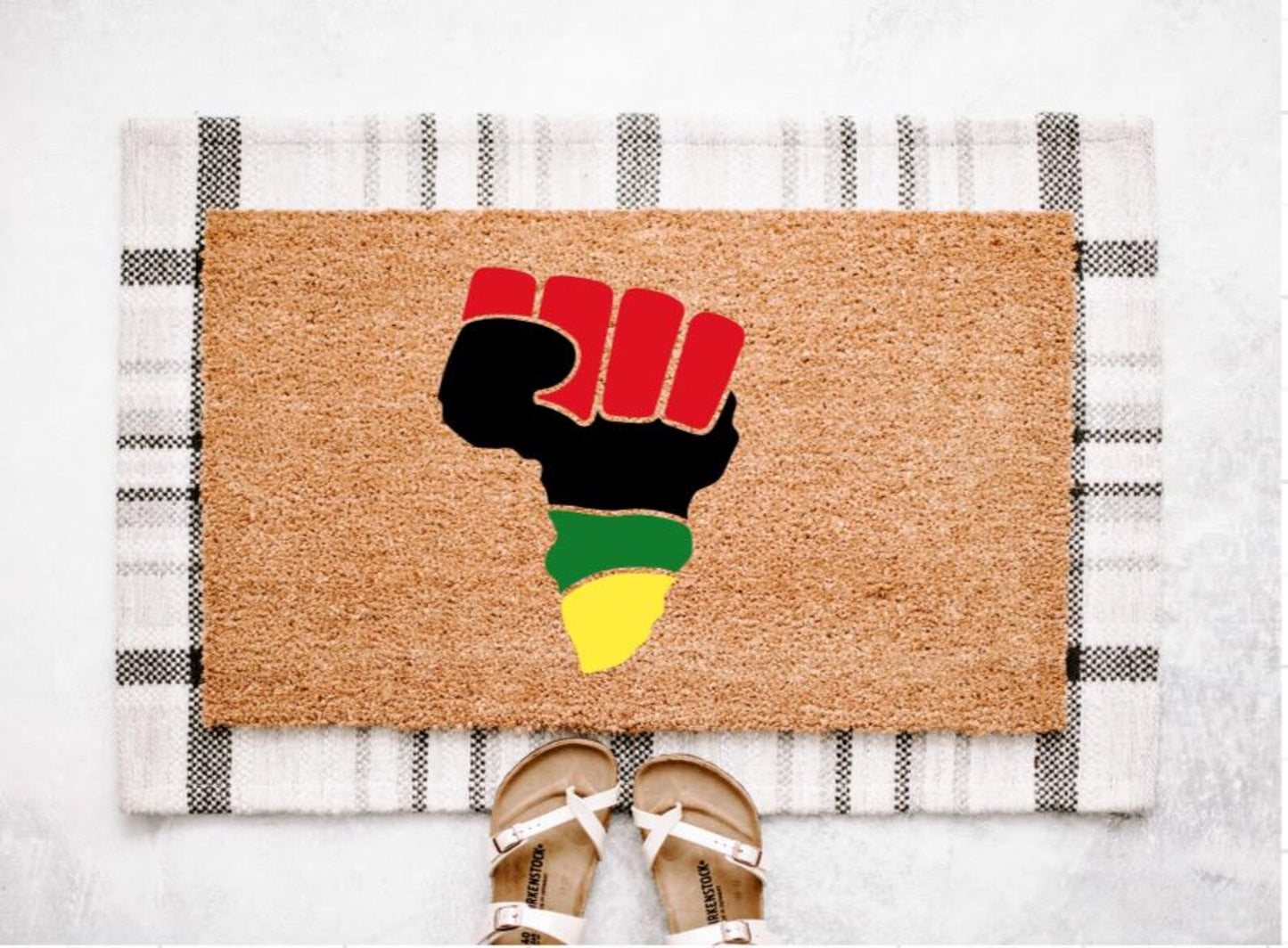 Black History Fist Doormat