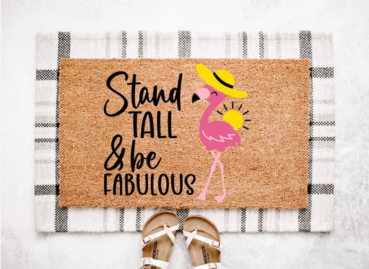 Flamingo Doormat | Summer Doormat | Summer Porch Decor | Flamingo Decor